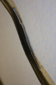 Gluing cord to tape Gluing cord to tape